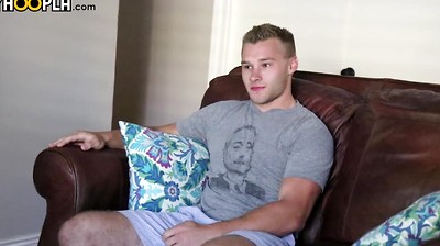 Buff Blonde Kyle Holmes Fucks The Couch in Cum Solo