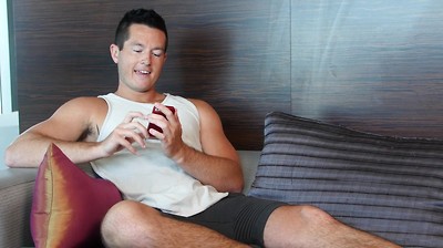 Ryan Pitt invites Casey Everett over to massage his giant cock and to penetrate his fit, tight ass.