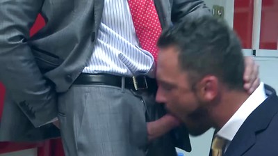 Passionate kissing and ass ramming by colleagues Bulrog and Logan Moore
