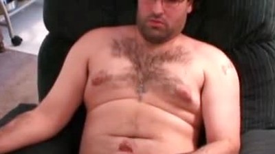 Solo masturbation session with gay stud with glasses intensely