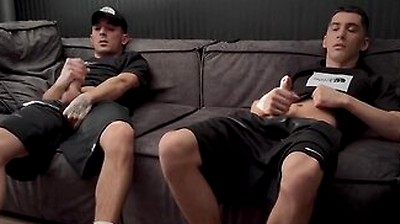 Two Guys Jerk Off And Cum