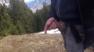 While Hiking In The Mountains I Had To Piss, Then I Jerked My Cock With Pleasure. (s) 5 Min
