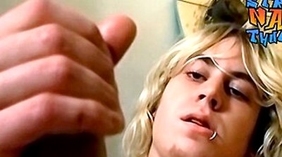 Blond Teen 18+ Takes Pleasure In Stroking His Youthful Dick With Carl Alexander