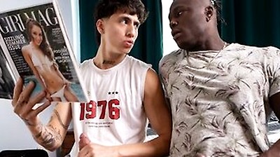 Str8 Buddies Angel Elias & Harrison Feels Jerk Off While Watching Old Porn Magazine
