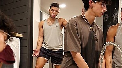 Stepbro! Tj Wants To Impress Stepbro Vincent, Dishes, Laundry, Finally Gets Fucked Raw
