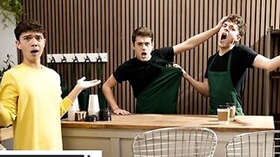 Men - Sam Ledger Asks Barista Joey Mills For Something Hot & Creamy So He Gets Cum All Over His Body
