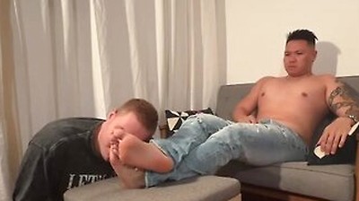 Chubby Stepdaddy Takes Pleasure In Giving His Subs Tickles