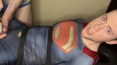 Tied Superman Cumshot Twink