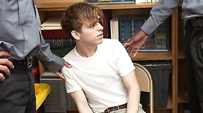 Teen 18+ Thief Zach Brenton Gets Barebacked By Black & Latino Officers With Massive Dicks