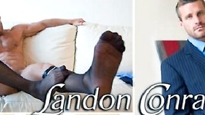 Hunk Landon Conrad Strokes His Cock While Stripping Off His Clothes