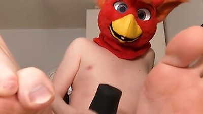 Bird Fursuiter Showing Off Cute Feet While Fucking And Cumming Inside Bad Dragon Twitch Penetrable