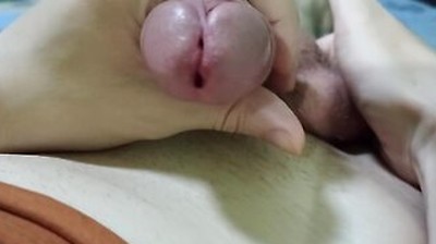 Masturbates And Cums With Cum