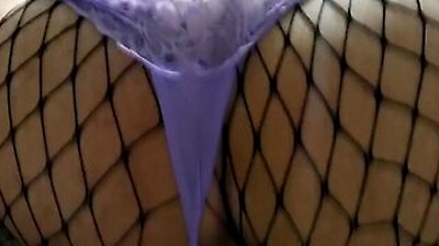 Femboy Trap Riding Dildo In Sissy Fishnet And Thigh High Socks