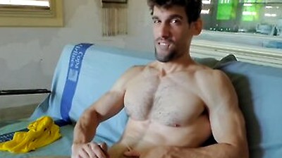 Muscle Daddy In I Like To Look At My Boner In Gray Briefs
