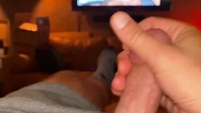 Verbal Hairy Stepdaddy Bates In Bed - While Watching Himself
