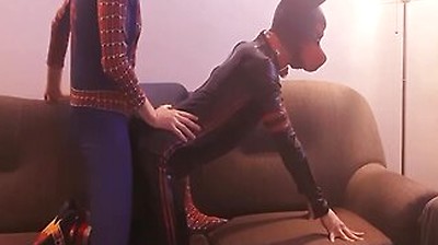 Puppy Gets Fucked By Horny Cosplay Spiderman