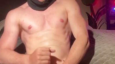 College Stud Blasts Massive Load All Over Himself