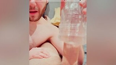 Fucking A Toy With A Friend / Sharing Fleshlight Filled With Cum / Two Guys Fuking One Fleshlight