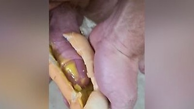 Guy Shoves His Cock Between Two Saucy Buns. Dp Creampie. Asmr. Hotdogs And Mustard