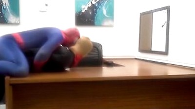 Spiderman Humps Robber He Finds In An Office