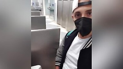 Jacking Off And Cumming With My Pants Down To My Ankles At The Chicago Airport Bathroom