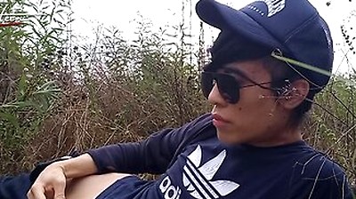 Gay Asian Twink Jon Arteen Speaks French, Masturbates His Smooth Penis In The Rain, Lubricated
