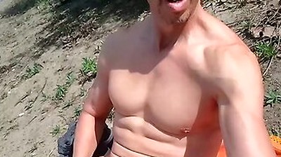 Muscle By A Lake Near People