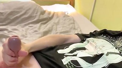 Femboy Jerking Off On The Bed