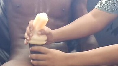 I Masturbate My Friend With Toy And It Doesnt Fit His Huge Thick Cock
