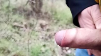 Someone Can See Me! Cum And Pee Outdoors
