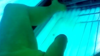 Justa9er Playing Around In Tanning Bed With My Big White Cock