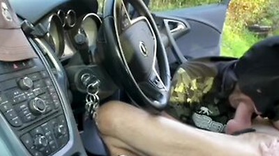 Rest Area Hookup Horny Guy In Batman Mask Sucks My Big Cock In The Car