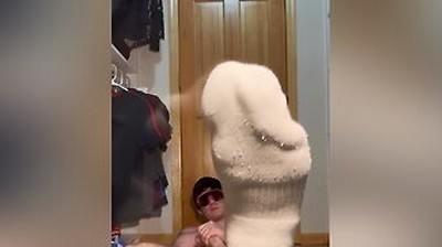 White Socks Jock Jerk Finger