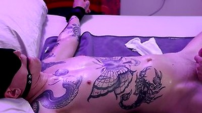 Multi-cum - Ballgagged, Restrained, Blindfolded And Tormented Until He Blows Twice
