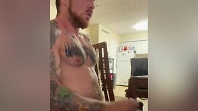 Big Load At The End Solo Tattoo Muscular Guy Masturbation