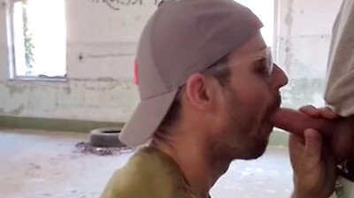 A Tourist Visiting An Abandoned Building Gets His Big Cock Sucked By A Guy And