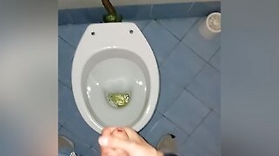 A Young Guy Went Into A Dirty Public Toilet To Pee And Jerk Off