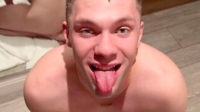 Boy55: 22yo Caged Cocksucker Luca Jaxxson (quickie)