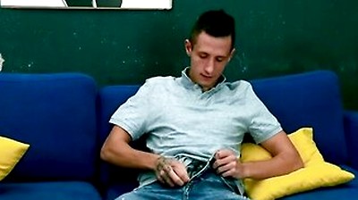 Hot Brunette Twink Thomas T Jerks Off And Fingers His Butt!