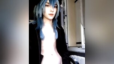 Gay Femboy Play With His Tummy & Dick