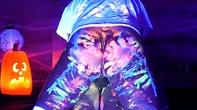 Femboys Messy Halloween Flip Fuck With Glow Paint