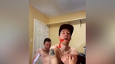 Twink Cums Handsfree Bareback Fucking