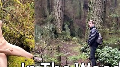 Blond Twink Pisses And Cums In Public During A Walk In The Forest