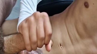 Hot Cum Splashes In Ropes On The Smooth Young Body Of The Twink Sissy Slut