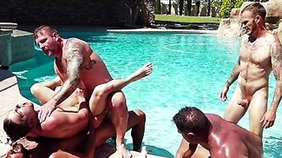 Summer Poolside Cock Fest And Dp With Johnny Rapid And Draven