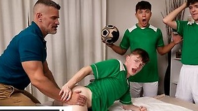 Jake Preston Gets An Unorthodox Massage From Landon Conrad That Ends With Hot Table Sex