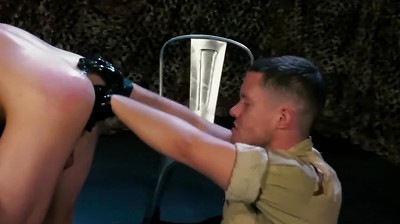 ClubInfernoDungeon Interrogating his Army Asshole with my Fist