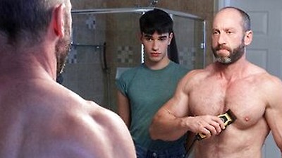 Shy Stepson Rob Quin Helps Shaving His Hunk Stepdad Muscled Madisons Balls