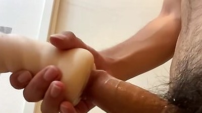 Massive Ejaculation By Squeezing The Phimosis Penis With Sexy Toy