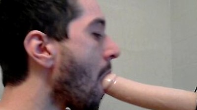 Suck And Fuck Bandit Dildo While In Chastity